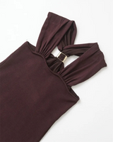 ARIA | Mocha Halter Top